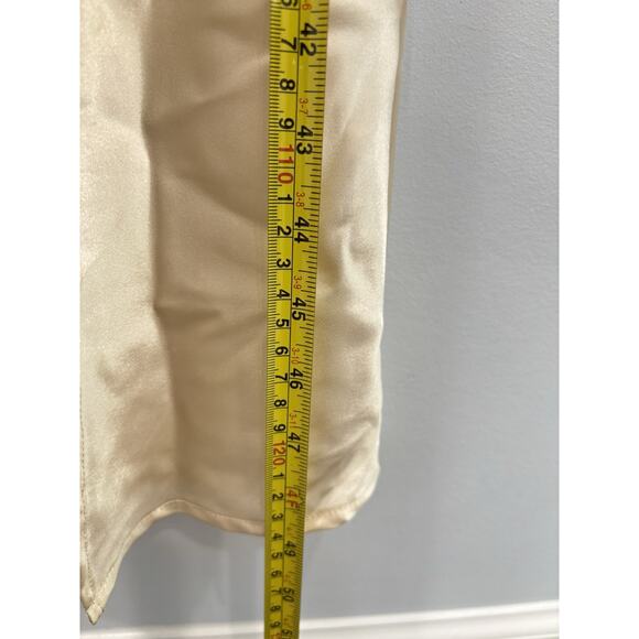 NEW Bed of Roses Women's L Champagne Satin Nightgown Lace Trim Honeymoon - Picture 7 of 8